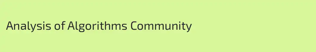 Analysis of Algorithms Community